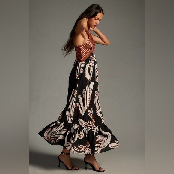 By Anthropologie Deco Printed Halter Dress - Picture 2 of 7